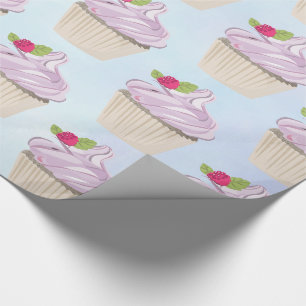 Papier Cadeau Délicieux brioche rose sur le dessus