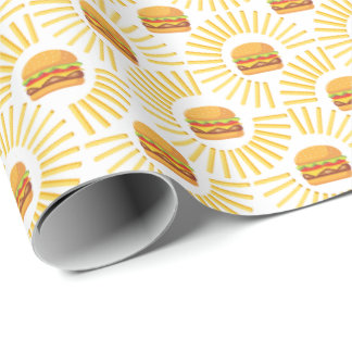 Papier Cadeau Delicioso hamburguer com batatas fritas