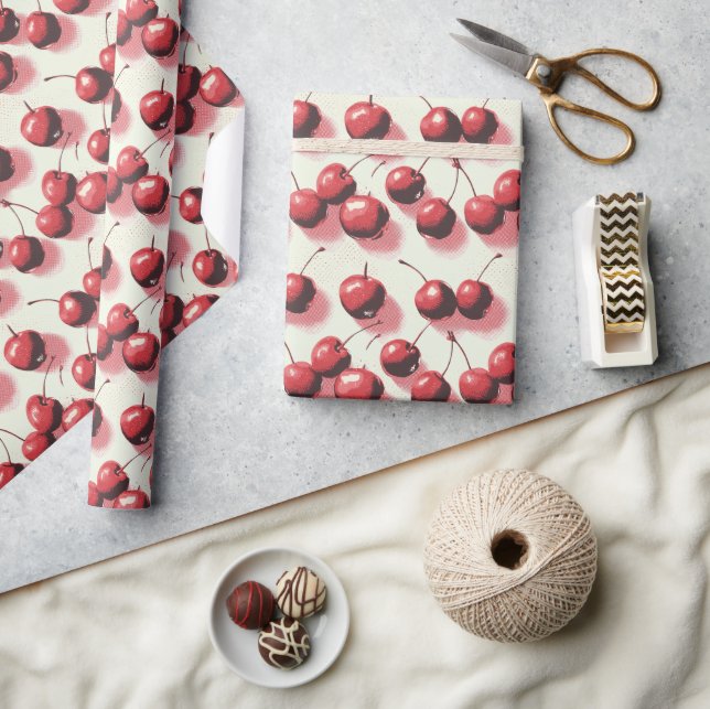 Papier Cadeau Demi-ton cerise (Artisanat)