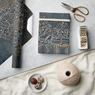Papier Cadeau Denim Gems
