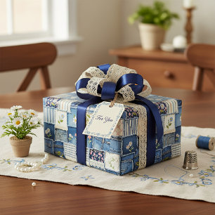 Papier Cadeau Denim Patchwork