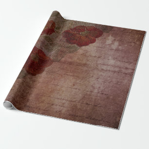 Papier Cadeau Dentelle gothique victorienne vintage Vieux Roses 