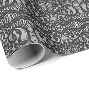 Papier Cadeau dentelle noire parisienne