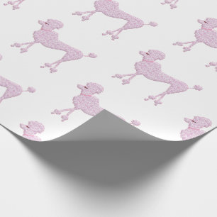 Papier Cadeau Dentelle rose Poodle Rétro Vintage fille jolie