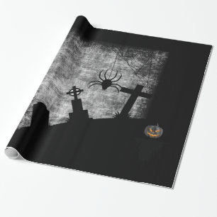 Papier Cadeau déplaisant cimetière halloween arrière - plan