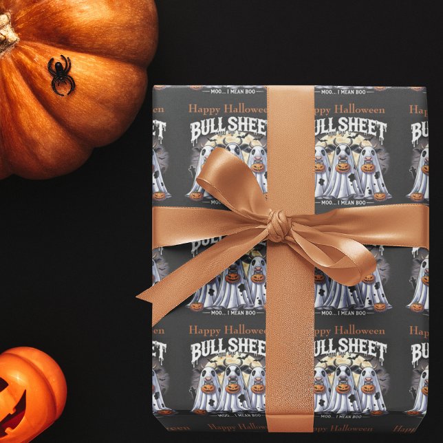 Papier Cadeau Déplaisant et drôle taureaux Happy Halloween (Créateur téléchargé)