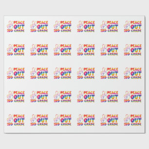 Papier Cadeau Dernier jour de CM1 Tie Dye Au revoir CM1