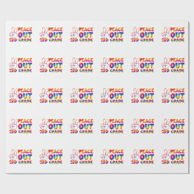Papier Cadeau Dernier jour de CM1 Tie Dye Au revoir CM1  (Plat)