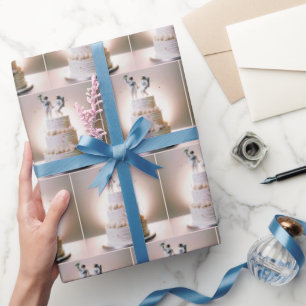 Papier Cadeau Des astronautes sur un gâteau Mariage à plusieurs 