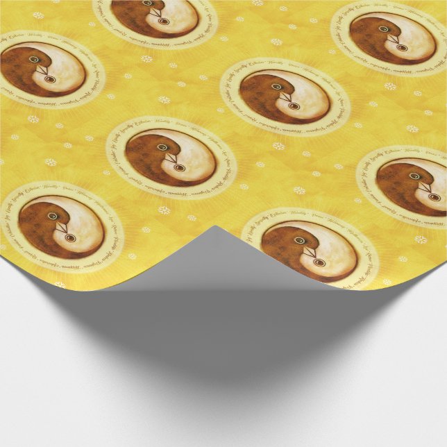Papier Cadeau Des colombes d'or de YinYang en papier d'emballage (Coin)