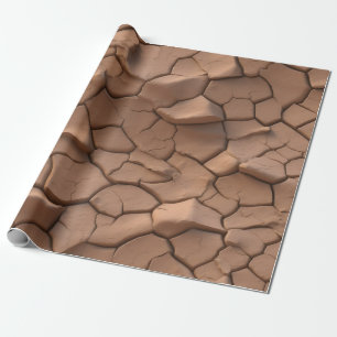 Papier Cadeau Des fissures désertiques sèches et motif