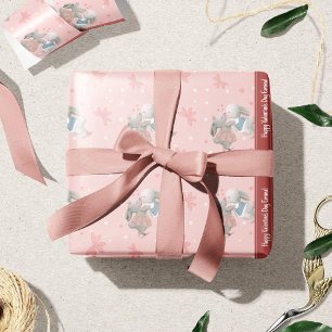 Papier Cadeau Des lapins mignons sur le Motif de la Saint Valent