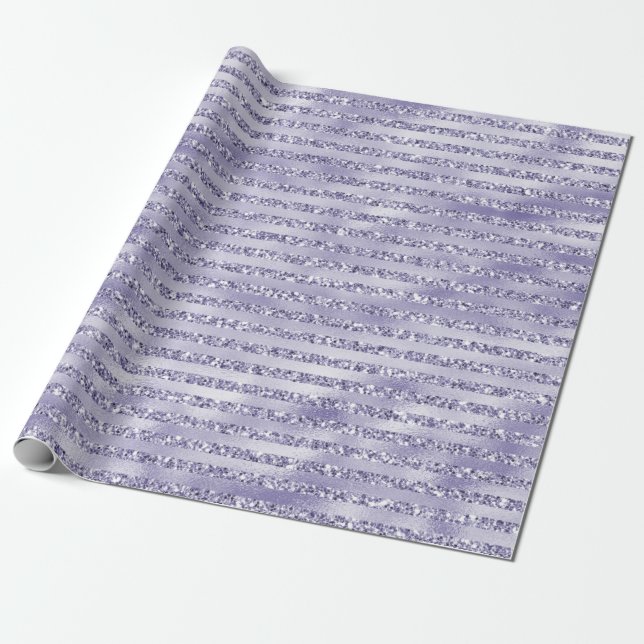 Papier Cadeau Des Parties scintillant violettes de filles brilla (Déroulé)