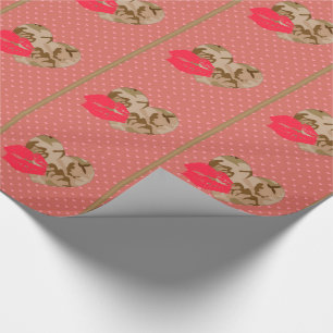 Papier Cadeau Desert Sand Camo Hearts Valentine Wrapping Papier