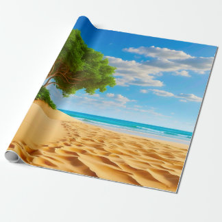 Papier Cadeau Deserted Tropical Island Sandy Beach