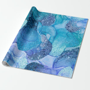 Papier Cadeau Design bleu aqua brillant