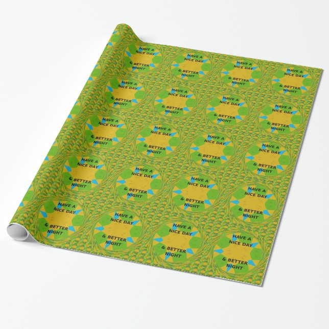 Papier Cadeau Design circulaire "Bonne journée et meilleure nuit (Déroulé)
