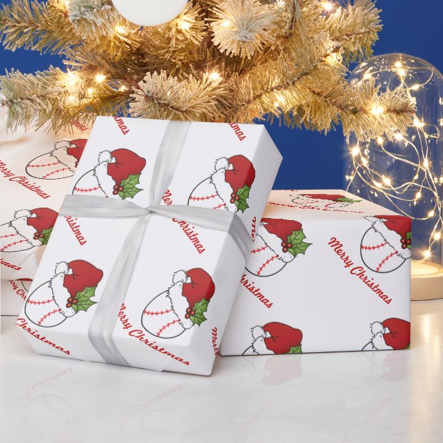 Papier Cadeau Design de base-ball sport de Noël (Vacances)