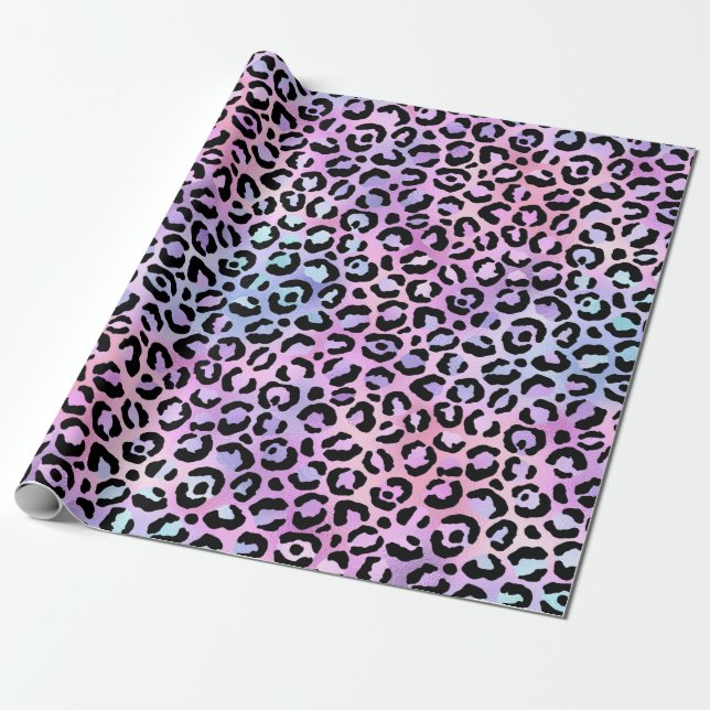 Papier Cadeau Design de la série Leopard Iridescente 4 (Déroulé)