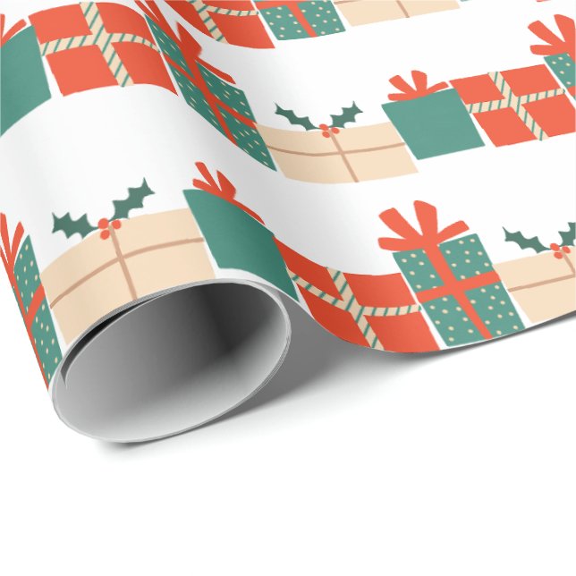 Papier Cadeau Design de Noël (Coin rond)