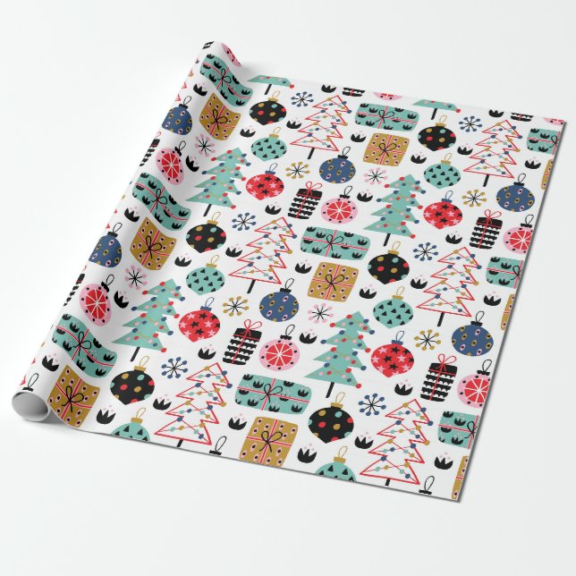 Papier Cadeau Design de Noël charmant (Déroulé)
