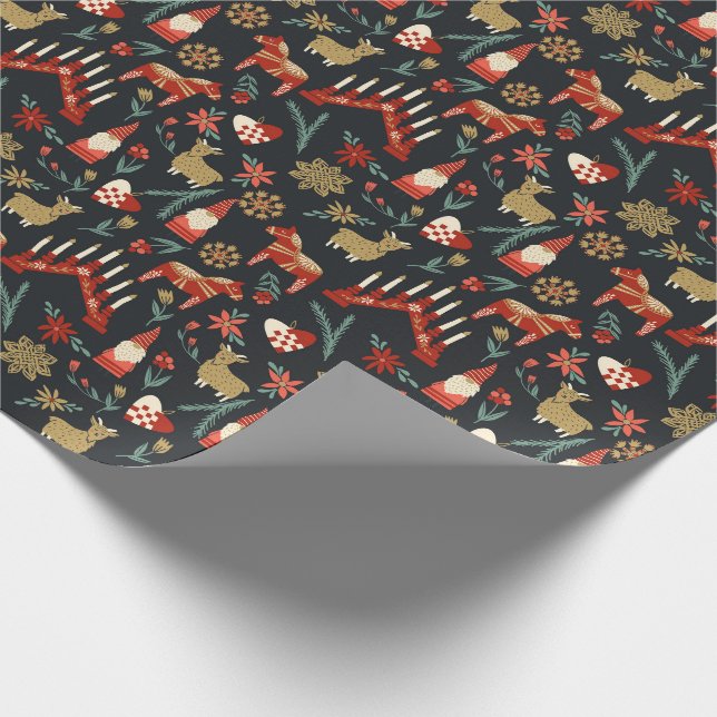 Papier Cadeau Design de Noël Scandi (Coin)