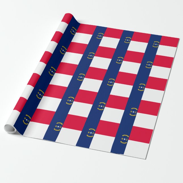 Papier Cadeau Design du drapeau de l'État de Caroline du Nord (Déroulé)