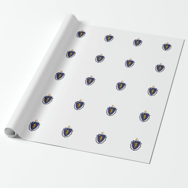 Papier Cadeau Design du drapeau d'État du Massachusetts (Déroulé)