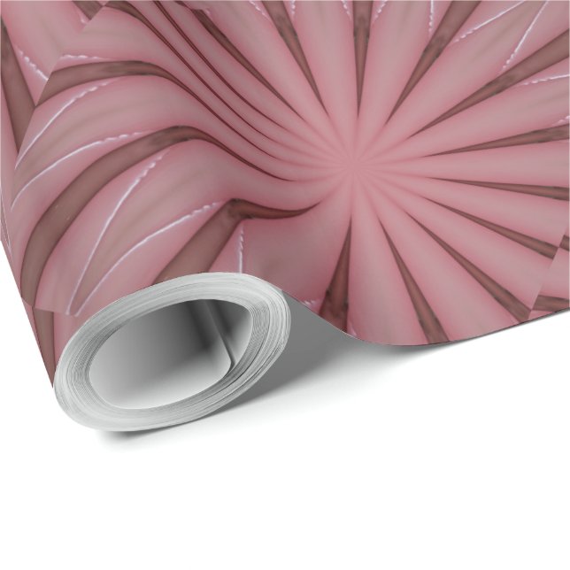 Papier Cadeau Design élégant de Kaleidoscope rose antique (Coin rond)