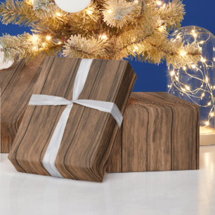 Papier Cadeau Design en bois de panneau foncé