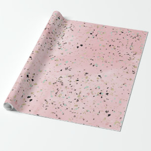 Papier Cadeau Design en terrazzo en marbre doré