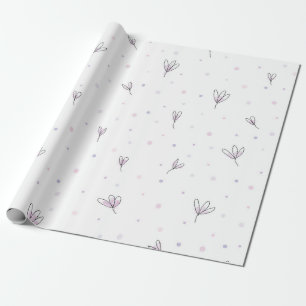 Papier Cadeau Design floral minimaliste épuré 