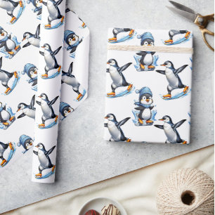 Papier Cadeau Design Motif de pingouins