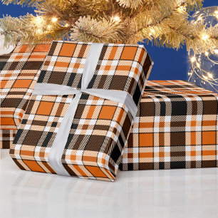 Papier Cadeau Design Motif orange noir blanc flanelle tatan