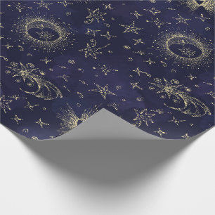 Papier Cadeau Design mystique style vintage. Oeil, lune, étoile