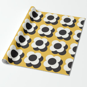 Papier Cadeau Design vintage fleuri motif. Style scandinave.