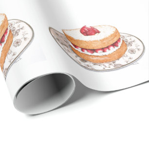 Papier Cadeau dessert vintage à la fraise