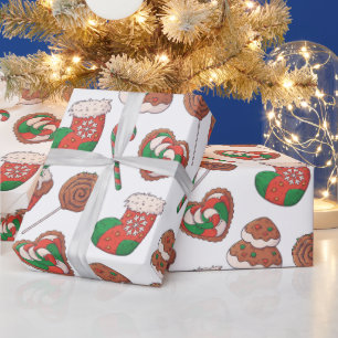 Papier Cadeau Desserts de Noël et Papier d'enveloppement