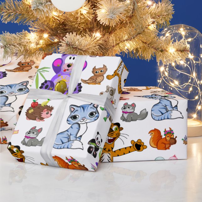 Papier Cadeau Dessin animalier (Vacances)