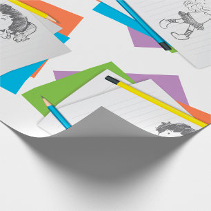 Papier Cadeau Dessin avec crayons colorés