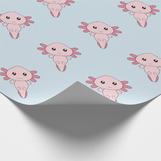 Papier Cadeau Dessin De L'Axolotl Rose Cool (Coin)