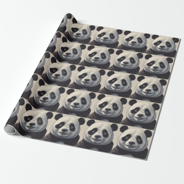 Papier Cadeau Dessin de Panda (Déroulé)