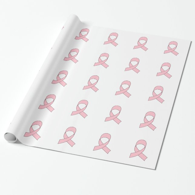 Papier Cadeau Dessin de ruban rose (Déroulé)