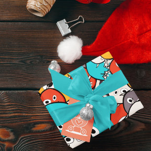 Papier Cadeau Dessin du Monstre à Doodle Multicolore