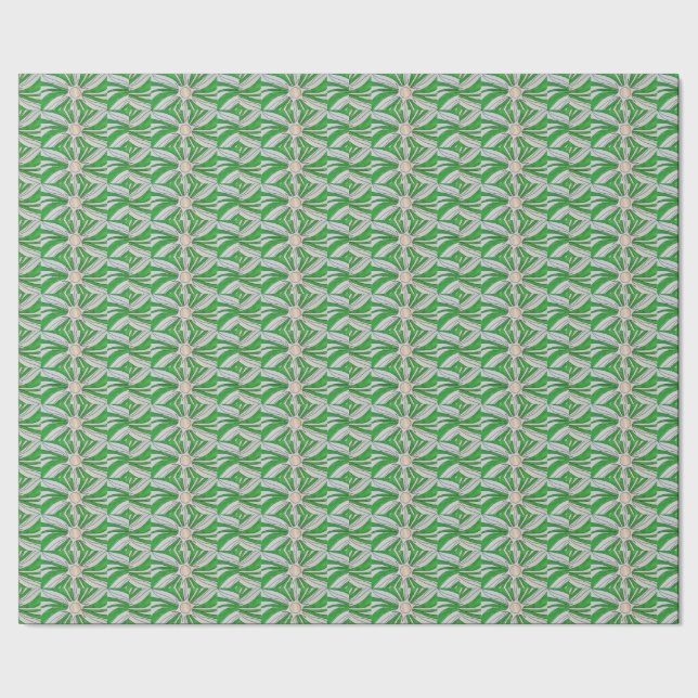 Papier Cadeau Dessin Green White Star, Art by Kids :) (Couture)