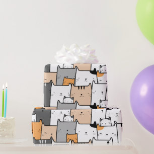 Papier Cadeau Dessins d'animaux de chats de petit chaton mignon