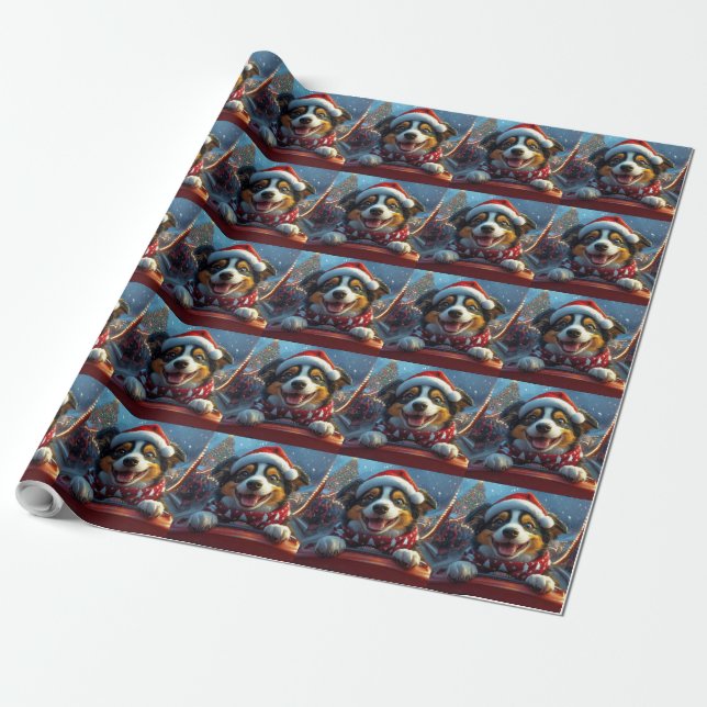 Papier Cadeau Dessous de verre australien à rouleaux de chien de (Déroulé)