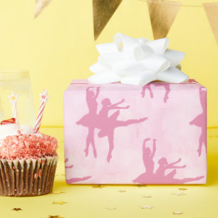 Papier Cadeau Deux Ballerinas Rose Toute Occasion