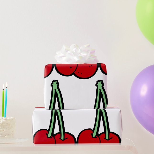Papier Cadeau Deux cerises (Créateur téléchargé)