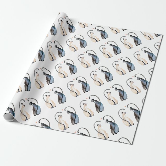Papier Cadeau Deux chats dans l'amour (Déroulé)